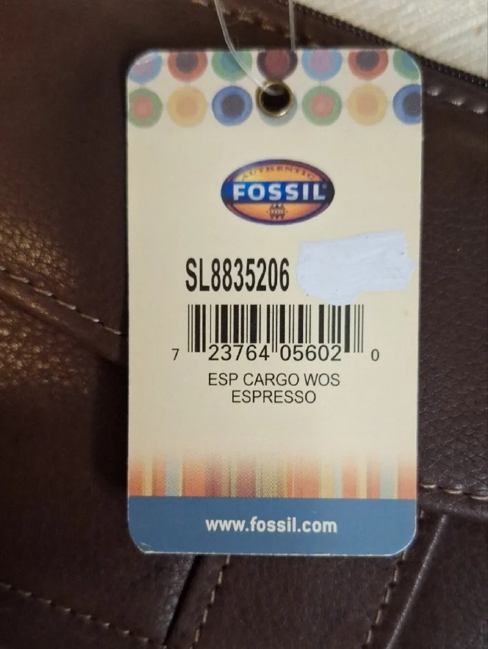Fossil Brown Pebbled Leather Crossbody Wallet